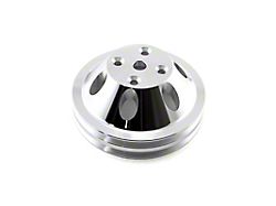 Speedmaster Chevy 350 Billet Aluminum Long Water Pump Pulley; 2-Groove; Satin (Universal; Some Adaptation May Be Required)