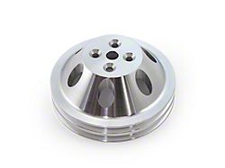 Speedmaster Chevy 350 Billet Aluminum Short Water Pump Pulley; 2-Groove; Satin (Universal; Some Adaptation May Be Required)