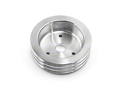 Speedmaster Chevy 454 Billet Aluminum Crank Pulley for Short Water Pump; 3-Groove; Natural (Universal; Some Adaptation May Be Required)