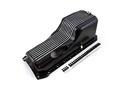 Speedmaster Chevy 454 Finned Aluminum Oil Pan for 2-Piece Rear Main; Black (Universal; Some Adaptation May Be Required)