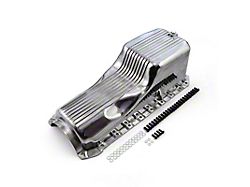 Speedmaster Chevy 454 Finned Aluminum Oil Pan for 2-Piece Rear Main; Polished (Universal; Some Adaptation May Be Required)