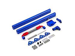 Speedmaster Ford 302/351 Billet Aluminum OEM Angled Fuel Injector Rail Kit; Blue (Universal; Some Adaptation May Be Required)