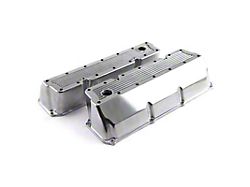 Speedmaster Ford 351 Cleveland Tall Aluminum Elite Valve Covers with Holes; Polished (Universal; Some Adaptation May Be Required)