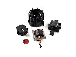 Speedmaster GM-Style HEI Distributor Cap Rotor 65K Coil Cover Upgrade Kit; Black 