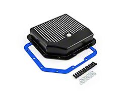 Speedmaster GM TH350 Finned Extra Capacity Aluminum Transmission Oil Pan; Black (Universal; Some Adaptation May Be Required)