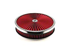 Speedmaster Round Extreme Top Washable Element Dropped Base Air Cleaner Kit with Chrome Ring; 14 x 2-Inch (Universal; Some Adaptation May Be Required)
