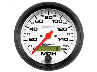 Auto Meter Phantom Series 3-3/8-Inch Programmable Speedometer; 0-160 MPH