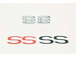 SS Emblem, Chrome W/Inserts, Universal