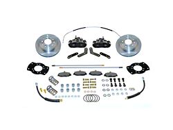 SSBC-USA Rear Disc Brake Conversion Kit with Built-In Parking Brake Assembly and Cross-Drilled/Slotted Rotors; Black Calipers (82-92 Camaro)