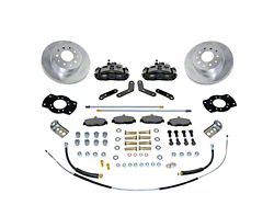 SSBC-USA Rear Disc Brake Conversion Kit with Built-In Parking Brake Assembly and Vented Rotors; Black Calipers (67-81 Camaro w/ Staggered Shocks & C-Clip Axles)
