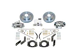 SSBC-USA Rear Drum to Disc Brake Conversion Kit with Built-In Parking Brake Assembly and Solid Rotors; Black Calipers (92-98 C1500 w/ 11-Inch Drum Brakes)