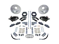 SSBC-USA Rear Disc Brake Conversion Kit with Built-In Parking Brake Assembly and Vented Rotors; Black Calipers (67-72 442, Cutlass)