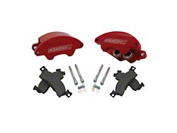 SSBC-USA Super Twin 2-Piston Front Quick Change Brake Caliper Kit with Street Performance Brake Pads; Red (70-77 Monte Carlo)
