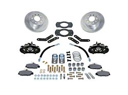 SSBC-USA Rear Disc Brake Conversion Kit with Built-In Parking Brake Assembly and Cross-Drilled/Slotted Rotors; Black Calipers (58-70 Biscayne, Brookwood, Caprice, Estate, Impala, Kingswood, Parkwood, Townsman)