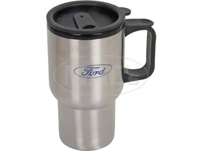 Stainless Mug, W/ Lid, Blue Oval W/ Script, Ford
