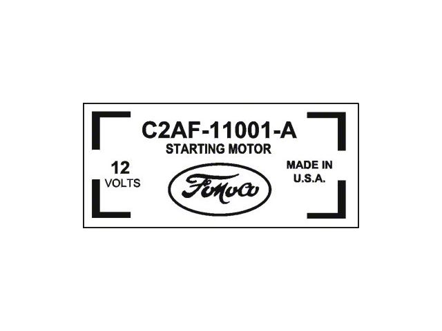 Starter Decal - 352, 390, 406 & 427 V8 - Ford