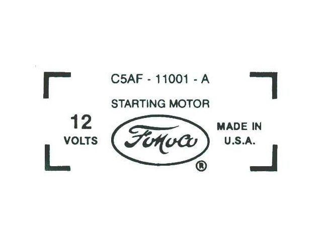 Starter Decal - 352, 390, 427 & 428 V8 - Ford