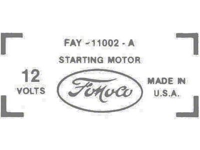 Starter Decal - Ford