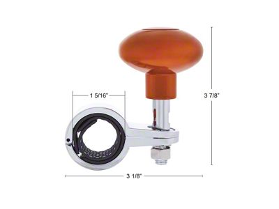 Steering Wheel Spinner - Cadmium Orange with Chrome Clamp