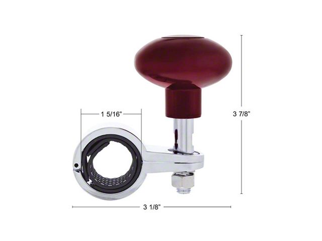 Steering Wheel Spinner - Candy Red with Chrome Clamp