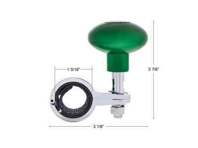 Steering Wheel Spinner - Emerald Green with Chrome Clamp