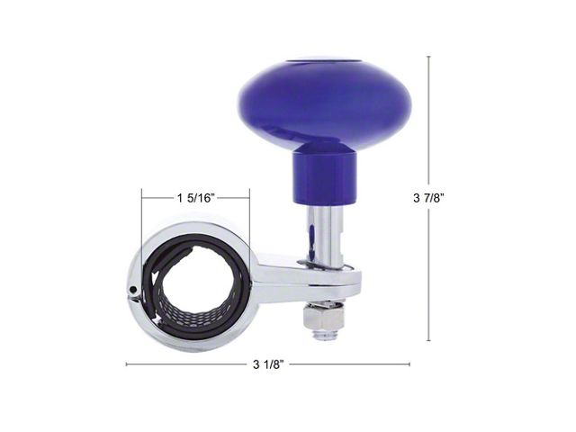 Steering Wheel Spinner - Indigo Blue with Chrome Clamp