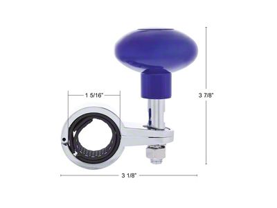 Steering Wheel Spinner - Indigo Blue with Chrome Clamp