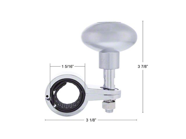 Steering Wheel Spinner - Liquid Silver with Chrome Clamp