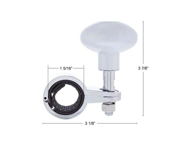 Steering Wheel Spinner - Pearl White with Chrome Clamp