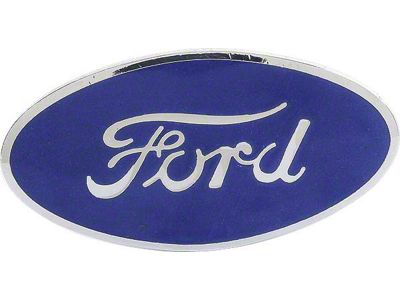 Step Plate Emblem - Blue On Chrome - Ford