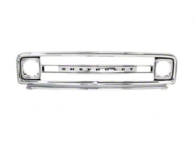 Grille Shell with Chevrolet Letters; Chrome Steel (69-70 Blazer, C10, C20, K10, K20, Suburban)