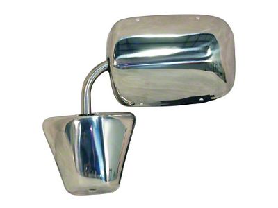 Outer Door Mirror; Large Style; Chrome (73-91 Blazer, C10, C15, C20, Jimmy, K10, K15, K20, Suburban)