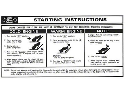 Sun Visor Sleeve Decal - Starting Instructions - Ford