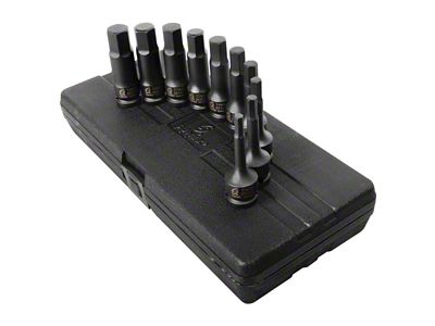 Sunex 1/2-Inch Drive Metric 4-Inch Long Hex Impact Bit Socket Set; 10-Piece