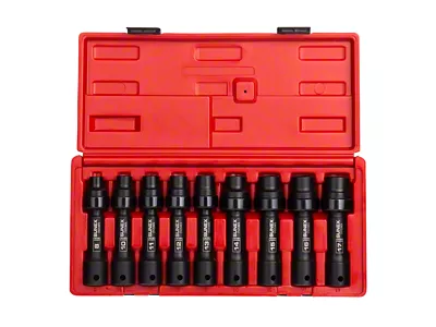 Sunex 1/2-Inch Drive Metric Driveline Limited Clearance Universal Impact Socket Set; 12-Point; 9-Piece