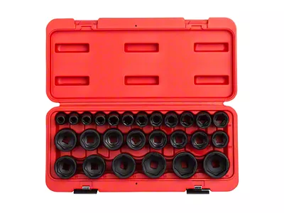Sunex 1/2-Inch Drive Metric Impact Socket Set; 6-Point; 26-Piece