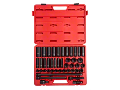 Sunex 1/2-Inch Drive Metric Standard and Deep Master Impact Socket Set; 6-Point; 43-Piece