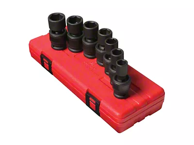 Sunex 1/2-Inch Drive Metric Universal Impact Socket Set; 6-Point; 7-Piece
