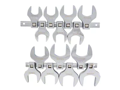 Sunex 1/2-Inch Drive Polished Jumbo SAE Crowfoot Wrench Set; 14-Piece