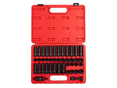 Sunex 3/8-Inch Drive Metric/SAE Standard and Deep Master Impact Socket Set; 6-Point; 42-Piece