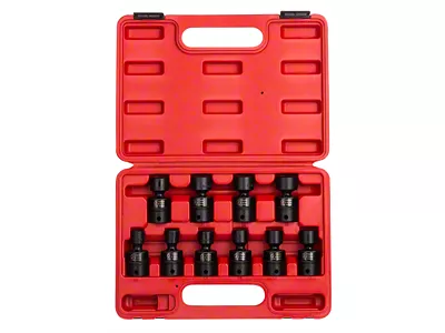 Sunex 3/8-Inch Drive Metric Universal Impact Socket Set; 6-Point; 10-Piece