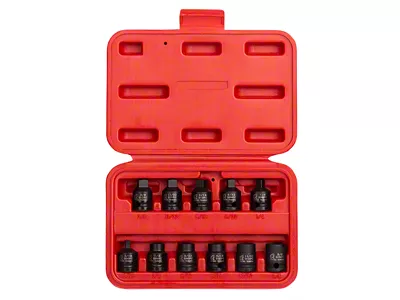 Sunex 3/8-Inch Drive Pipe Plug Impact Socket Set; 11-Piece