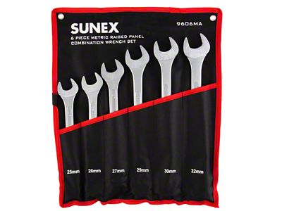 Sunex Metric Raised Panel Combination Wrench Set; 6-Piece