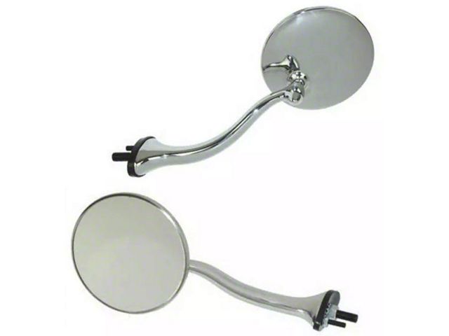 Swan Neck Rear View Mirrors - Round Head - Left & Right