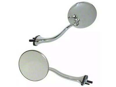 Swan Neck Rear View Mirrors - Round Head - Left & Right