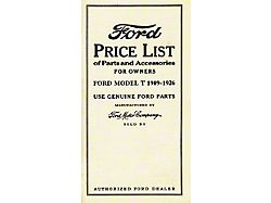 T Price List Of Parts And Accessory - 48 Pages - 46 Illustrations