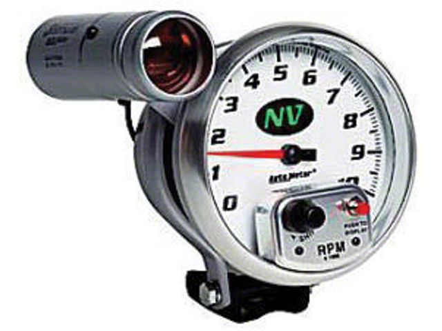 Tachometer, 5, White Face, 10,000 RPM, External Shift-Lite, NV, AutoMeter 1970-02