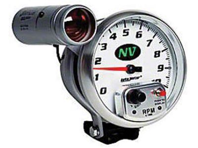 Tachometer, 5, White Face, 10,000 RPM, External Shift-Lite, NV, AutoMeter 1970-02