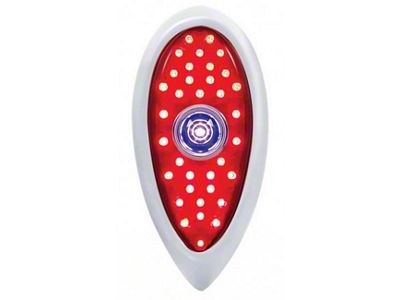 Tail Light Lens, Flush Mount With LED Blue Dot, 1938-1939