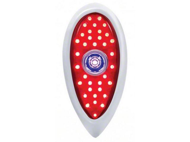 Tail Light Lens, Flush Mount With LED Blue Dot, 1938-1939